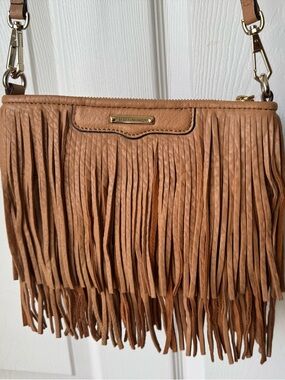 Rebecca Minkoff Tan Leather Fringe Crossbody Bag NWT Boho Western